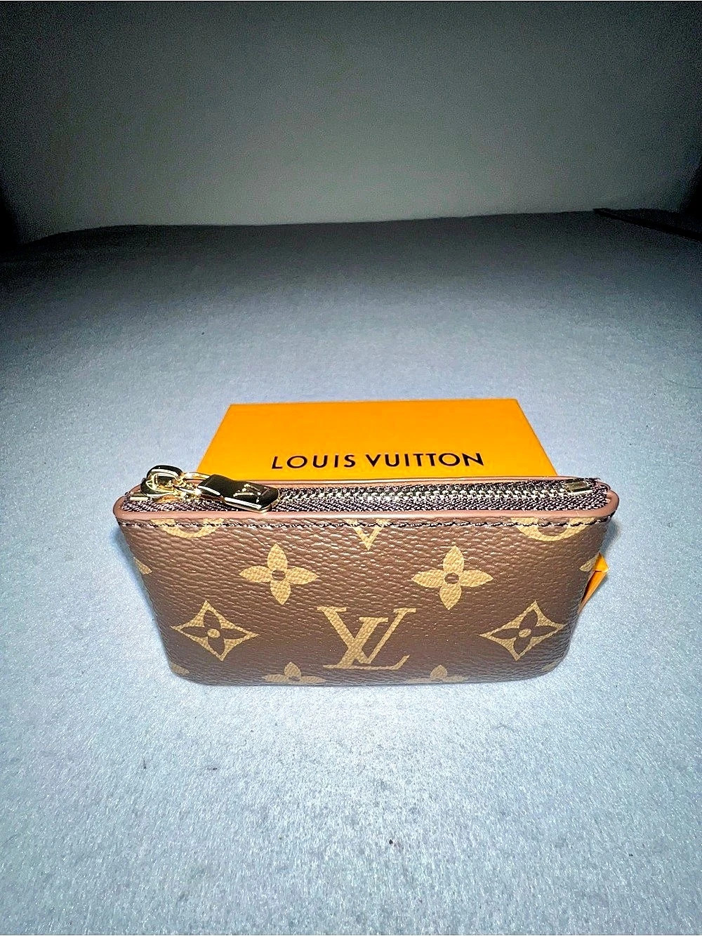 Louis Vuitton Monogram Coated Canvas Brown Key Pouch Wallet Box & Dust Bag